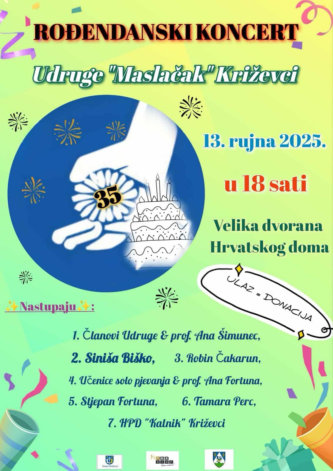 Udruga “Maslačak” Križevci slavi 35. rođendan velikim koncertom