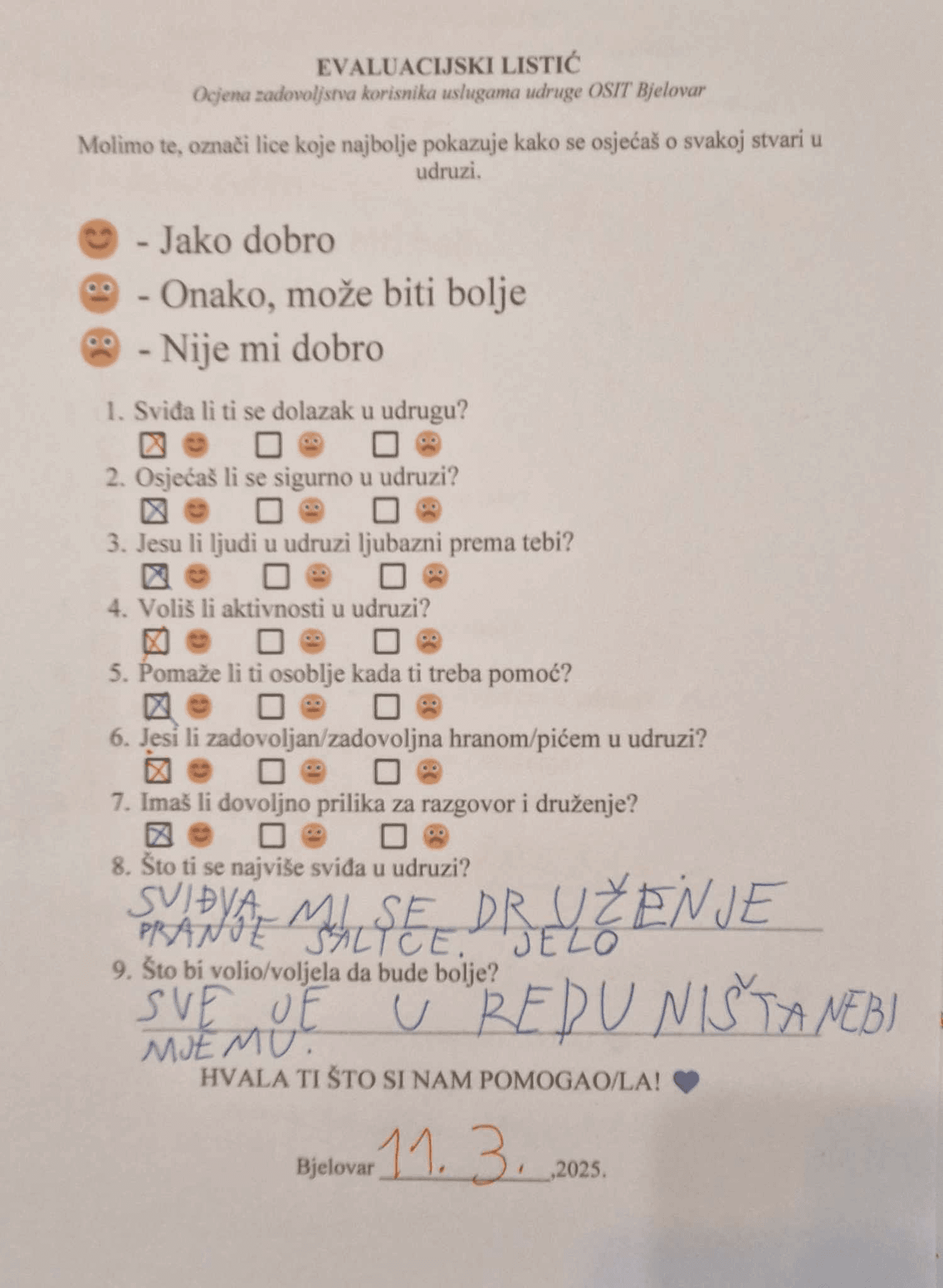 Unutarnje vrednovanje rada Udruge OSIT Bjelovar - Glas korisnika iznimno je važan - slika 1