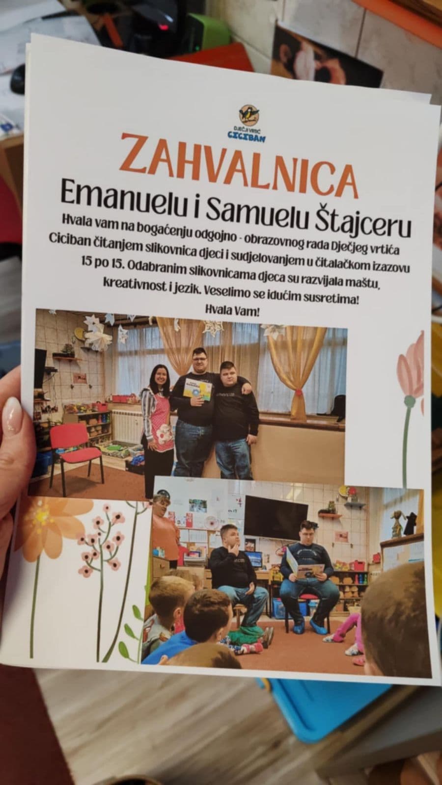 Samuel i Emanuel čitali djeci u Dječjem vrtiću Ciciban - slika 6