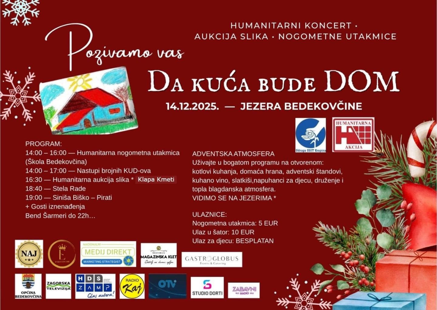 Poziv na humanitarno događanje „DA KUĆA BUDE DOM“
