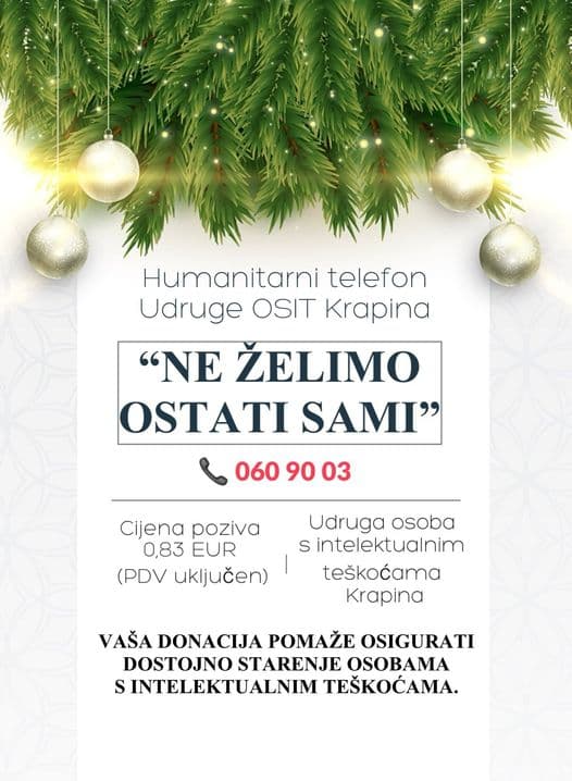 Humanitarni telefon “Ne želimo ostati sami”