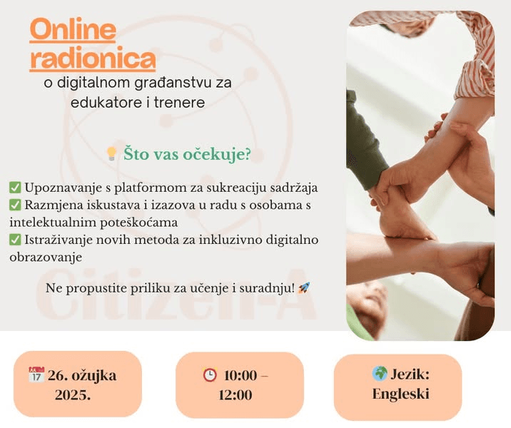 Poziv na radionicu: Digitalno građanstvo i inkluzivno obrazovanje