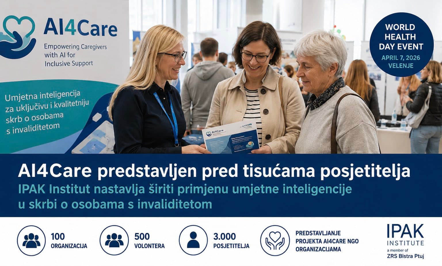 AI4Care predstavljen pred tisućama posjetitelja: IPAK Institut nastavlja širiti primjenu umjetne inteligencije u skrbi o osobama s invaliditetom