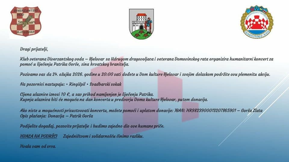 Humanitarni koncert za Patrika Goršu, zajednica ponovno pokazuje veliko srce - slika 1