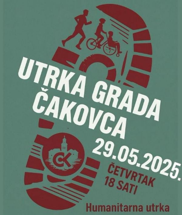 Dođite 29. svibnja u 18 sati na Trg Republike u Čakovcu, Trčimo zajedno za dobrotu
